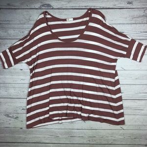 AG Adriano Goldschmied Striped Dolman Sleeve Top